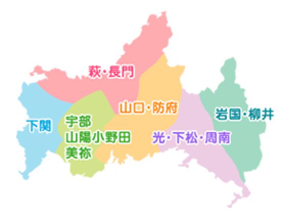 画像：山口県の地図